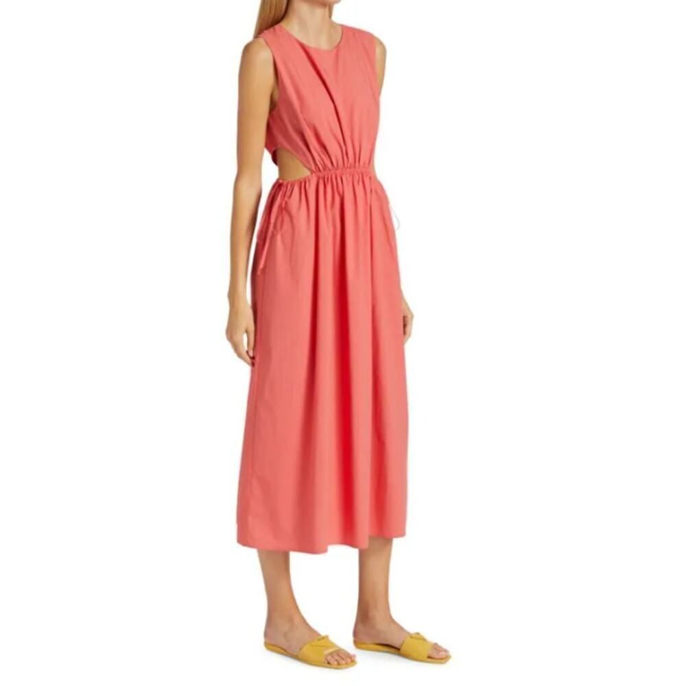 Rails Yvette Cut-Out Midi Dress Women's Size Small Coral Sleeveless Nwt
